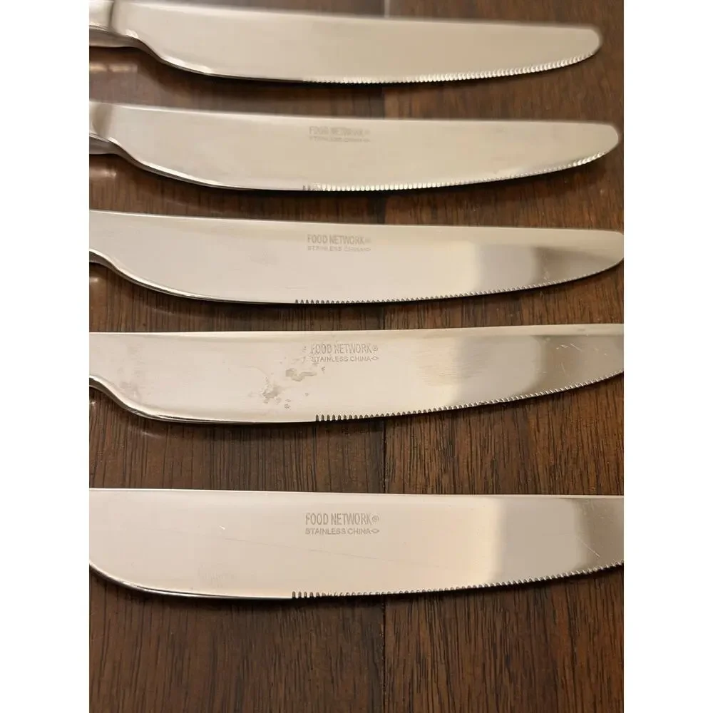 FOOD NETWORK Flatware CHIVE Lot 22 Pieces Stainless Cutlery Knives Spoons Forks